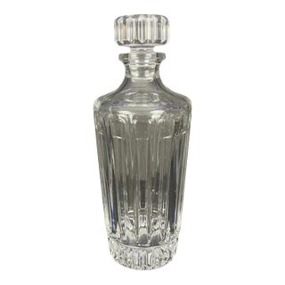 Tiffany & Co. 'Atlas' Faceted Crystal Glass Decanter & Stopper For Sale