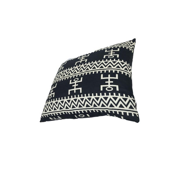 Superb custom-made large black and white Kente cloth pillow — could be floor pillow too — never been used made from soft,...
