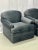 Mid-Century Modern Pair of American Mid-Century Modern Grey Swivel / Lounge Chairs, Scroll Arm For Sale - Image 3 of 13