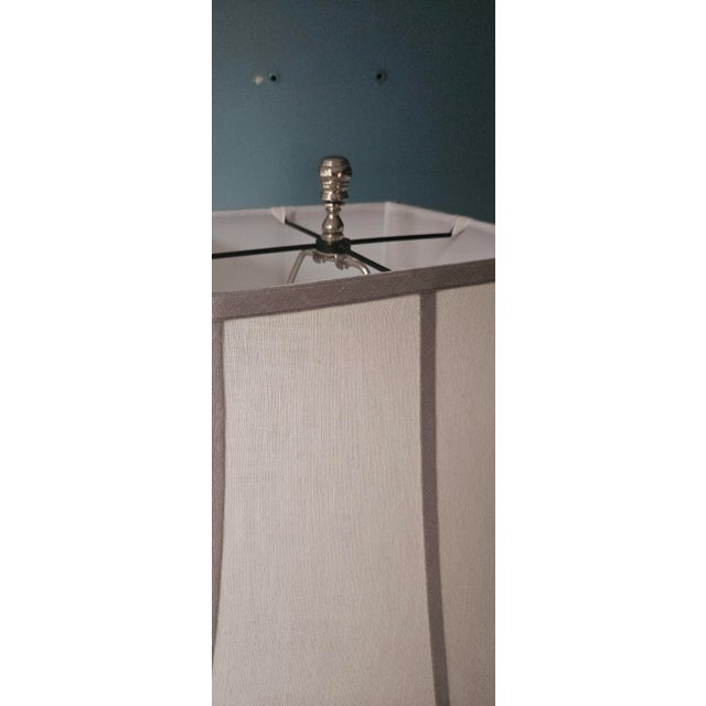 Restoration Hardware Silver and Glass Floor Lamp For Sale - Image 12 of 12