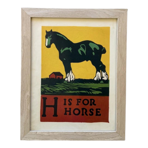 H Is for Horse - Cb Falls - Original Woodblock From Abc Book 1923