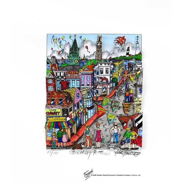 Double layered 3D constructed mixed media serigraph on white museum board with glitter. Hand signed lower right by Charles...