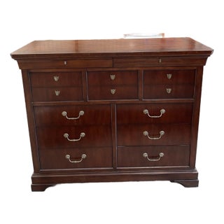 Henredon French Louis Philippe Style Cavalier Cherry Tall Chest For Sale