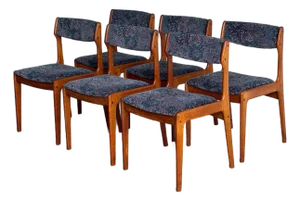 Teak Dining Chairs in Style of Erik Buch Mid Century Modern Seating Set of 6 Denmark 1960s
