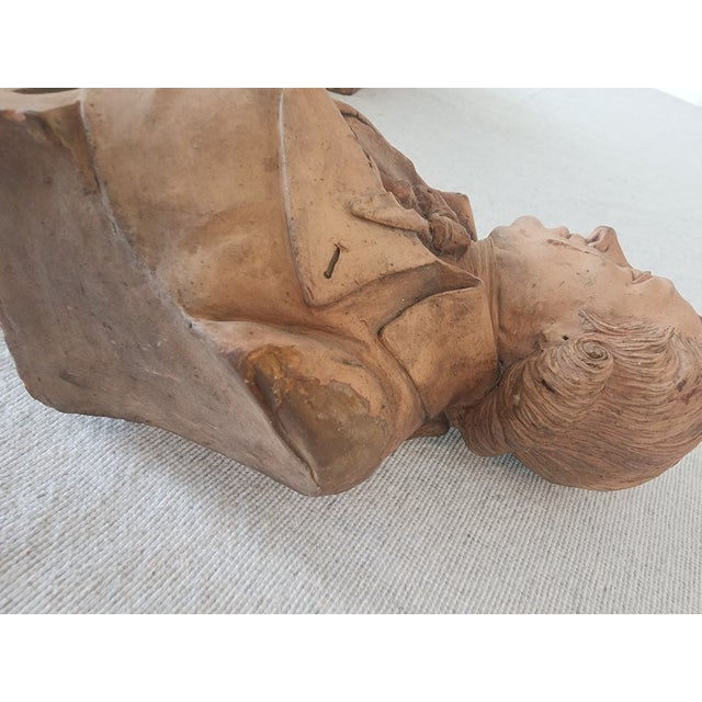Late 18th Century Antique Terracotta Bust of George's Danton. For Sale - Image 5 of 8