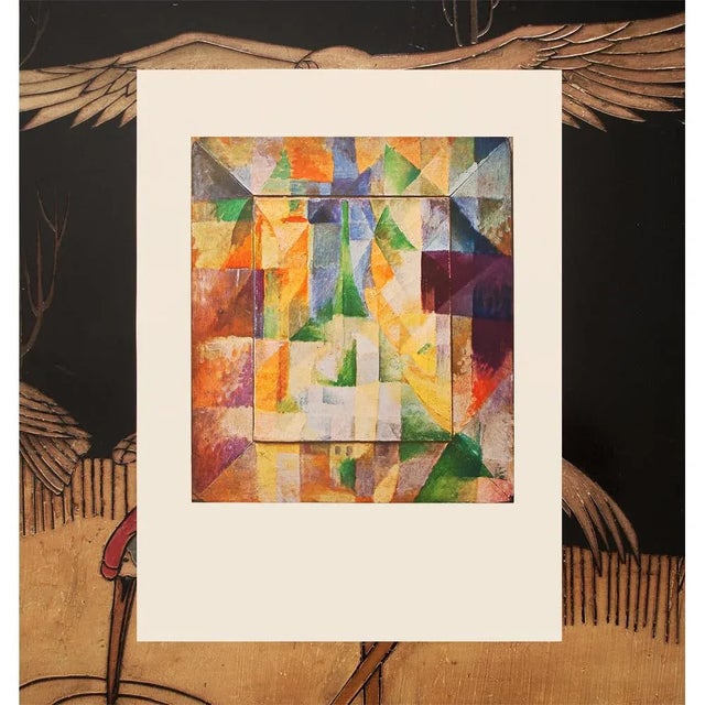 Abstract 1947 After Robert Delaunay "The Windows", First Edition Modernist Parisian Offset Lithograph For Sale - Image 3 of 8