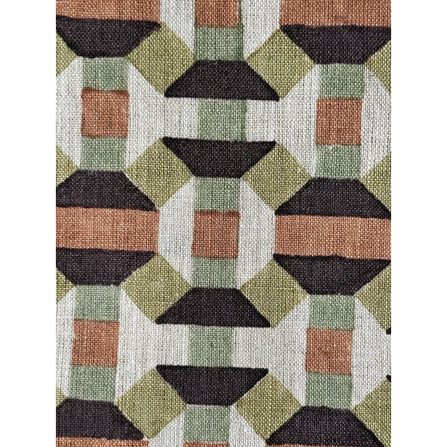 Textile Illusions Fabric by Vanderhurd Linen Hand Print Fabric 1 Yard For Sale - Image 7 of 7