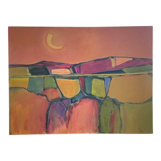 Modernist Oil on Canvas Original Painting by Judy Theo For Sale