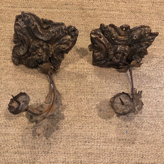 Rustic Reclaimed Wood Architectural Candle Sconces A Pair Chairish