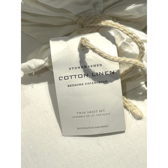 Transitional Restoration Hardware Linen / Cotton Twin Size Bedding Sets For Sale - Image 3 of 9