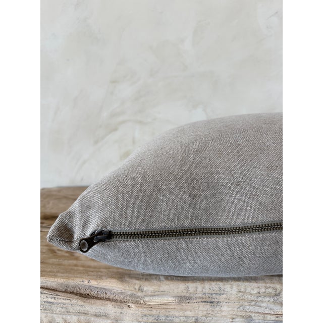 Stone Washed Linen Pillow – Pecan For Sale - Image 4 of 6