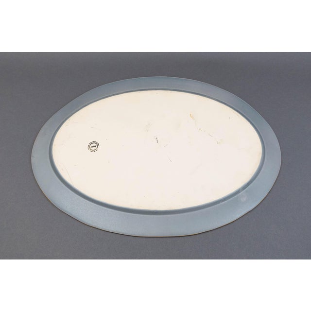 Ceramic Mid 20th Century Michael Wainwright Amalfi Coral Gold Copper Crackle Oval Serving Platter For Sale - Image 7 of 8
