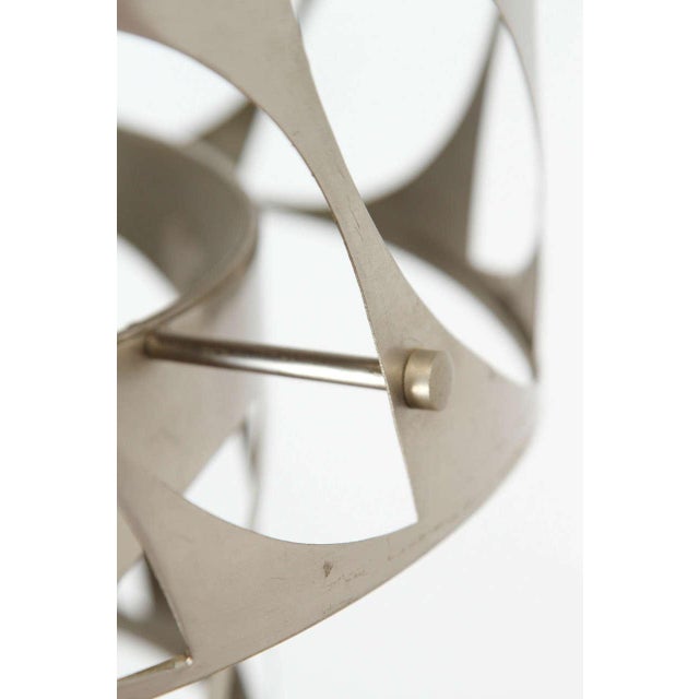 Chrome 1980s Brushed Aluminum Mid-Century Fixture For Sale - Image 8 of 9