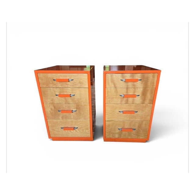 "Pair 1939 ' Flexible Home Arrangements' 4 Drawer Stands by Eliel Saarinen,Pipsan Saarinen Swanson, and J. Robert F Swanson for Johnson Furniture Co." For Sale - Image 12 of 12