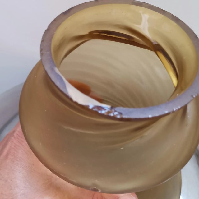 Large Space Age Ufo Yellow Glass and Metal Hanging Lamp, 1970s For Sale - Image 13 of 15