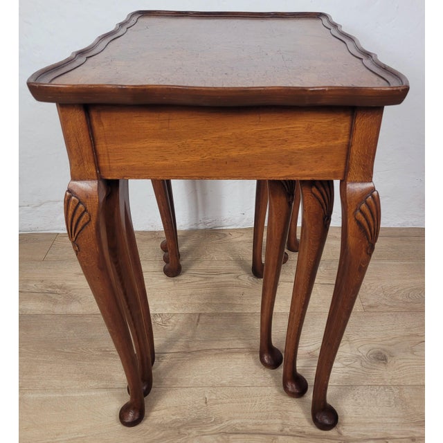 Victorian Nesting Tables in Walnut, 1890, Set of 3 For Sale - Image 16 of 18