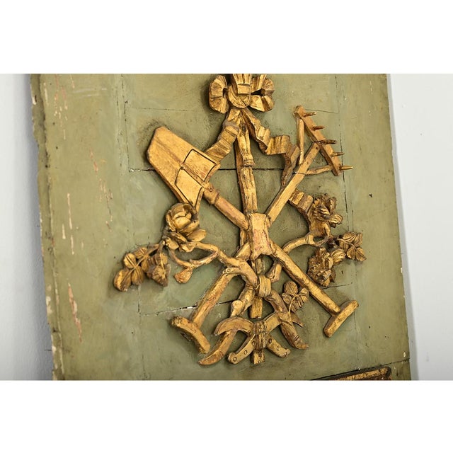 Wood French 19th Century Gardener's Trumeau Mirror For Sale - Image 7 of 9