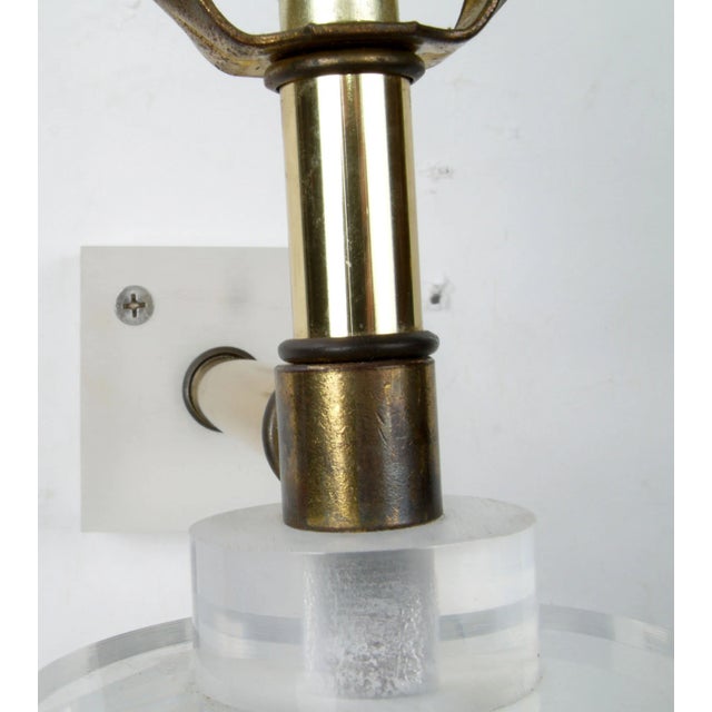 Lucite & Brass Wall Sconce For Sale - Image 10 of 12