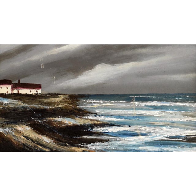 In this expressive 20" x 24" oil on board, the artist captures a moment of intense natural power on the coast. The...