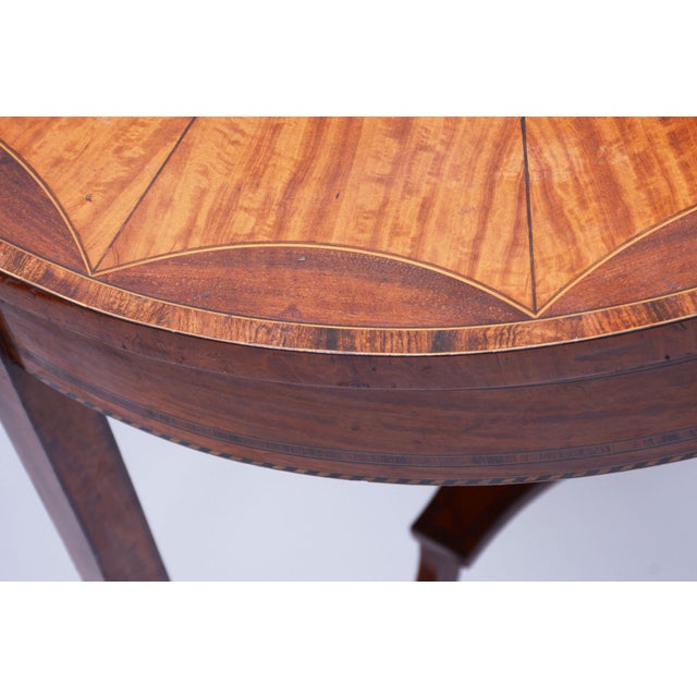 Biedermeier Round Table in Cherrywood with Detailed Marquetry, France, 1850s For Sale - Image 10 of 11