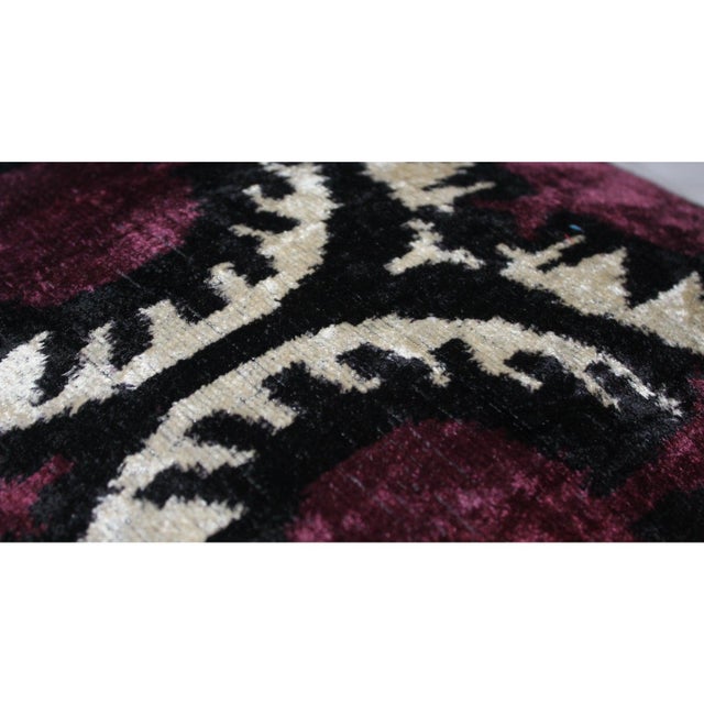 Contemporary Contemporary Silk Velvet Ikat Pillow Cover For Sale - Image 3 of 7