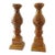 1990s Large Umber Yellow Ceramic Pillar Candle Holders- a Pair For Sale
