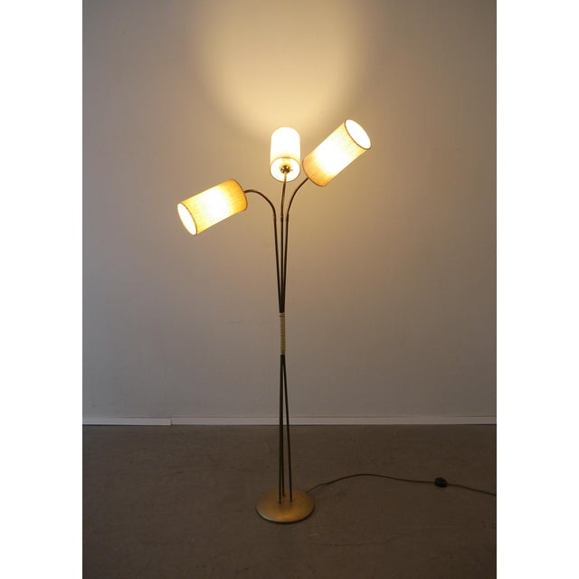1950s Three-Armed Brass Bag-Shaped Floor Lamp, Germany, 1950s For Sale - Image 5 of 18