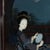 Presenting an antique Chinese wall panel with a portrait of a woman reverse painted on glass and seated in an ebonized...