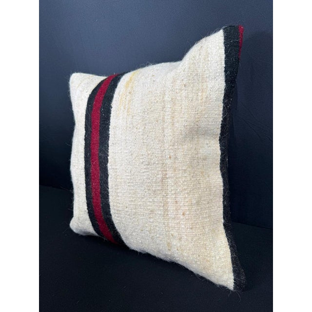 Contemporary Turkish Hemp Pillow Cushion Natural Beige Black Pillow Cushion Cover 20x20 For Sale - Image 3 of 4