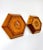 1960's Hexagon Wood & Tooled Leather Wall Clocks – Working Pair For Sale - Image 9 of 16