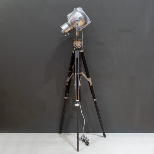Black Adjustable Industrial Stage Light Table Lamp/Floor Lamp C.1900-1950 For Sale - Image 8 of 11