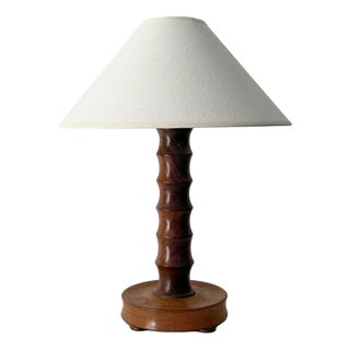 20th Century Hand Turned Table Lamp, France, 1940s For Sale