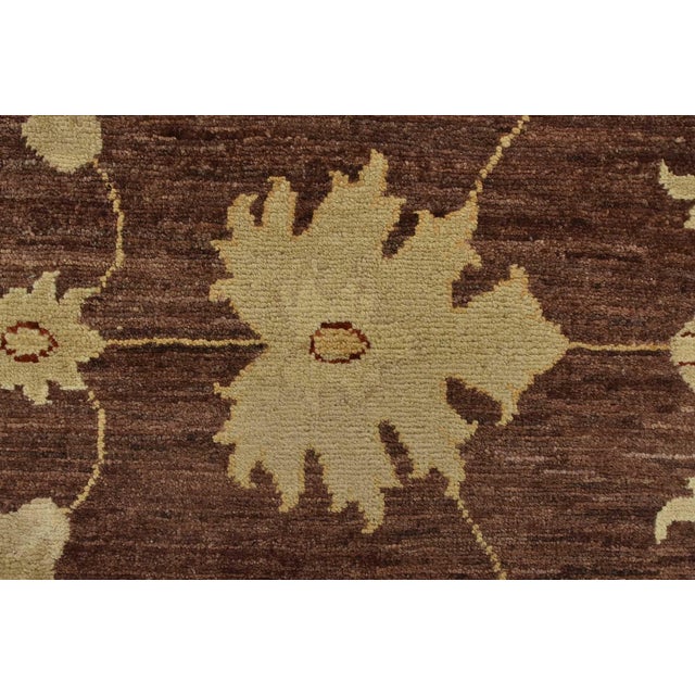 Ziegler Rug 9'11'' X 13'7'' Brown Wool Traditional Hand-Knotted Oriental Carpet For Sale - Image 9 of 12