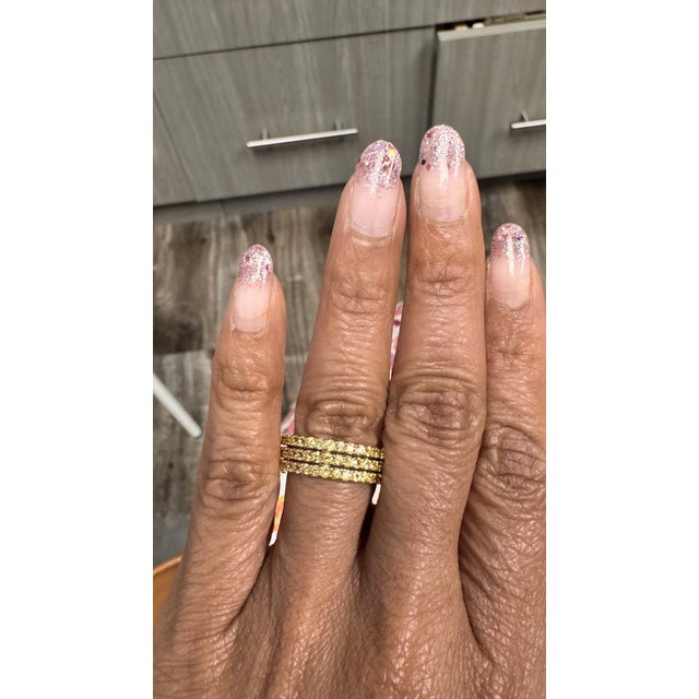 Yellow Sapphire Band 14 Karat Rose Gold by Roshe Jewels, 2.46 Carats, Size 7 For Sale - Image 9 of 9