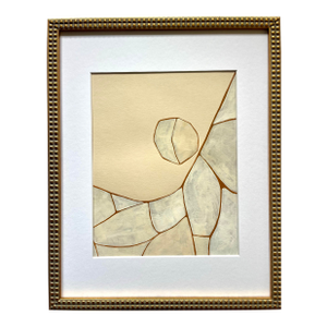 2025 "Il Macigno" Contemporary Abstract Landscape Painting on Paper by Artist r.k. Red