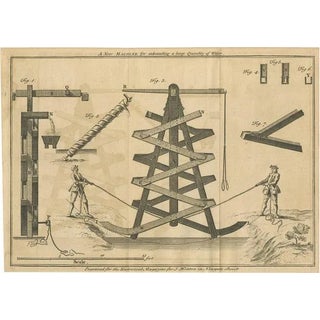 John Hinton and W. Bent, A New Water Exhausting Machine, 1758, Print For Sale