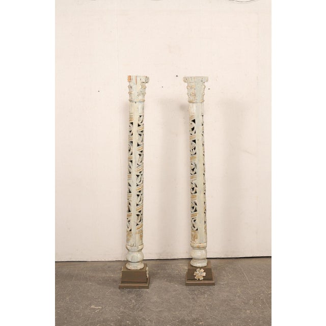A Pair - Late 18th C. Italian 6 Ft Tall Columns For Sale - Image 11 of 12