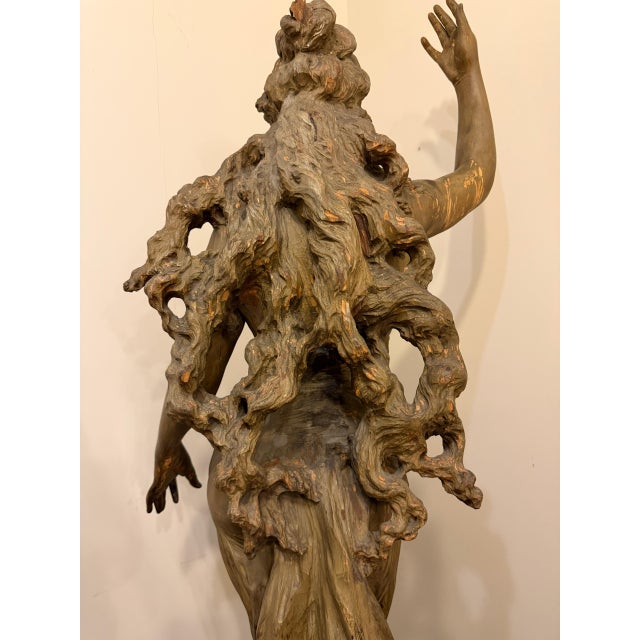 Bronze 19th Century French Hand-Carved Venus or Aphrodite Statue in Faux Bronze, Circa 1870 For Sale - Image 8 of 16