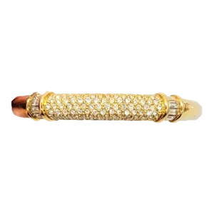 Vintage Signed Napier Goldtone Thin Pavé Clear Rhinestone Cuff Bracelet