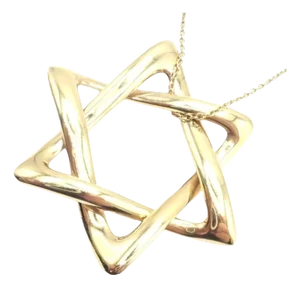 Tiffany & Co. Elsa Peretti Yellow Gold Large Star of David Pendant Necklace