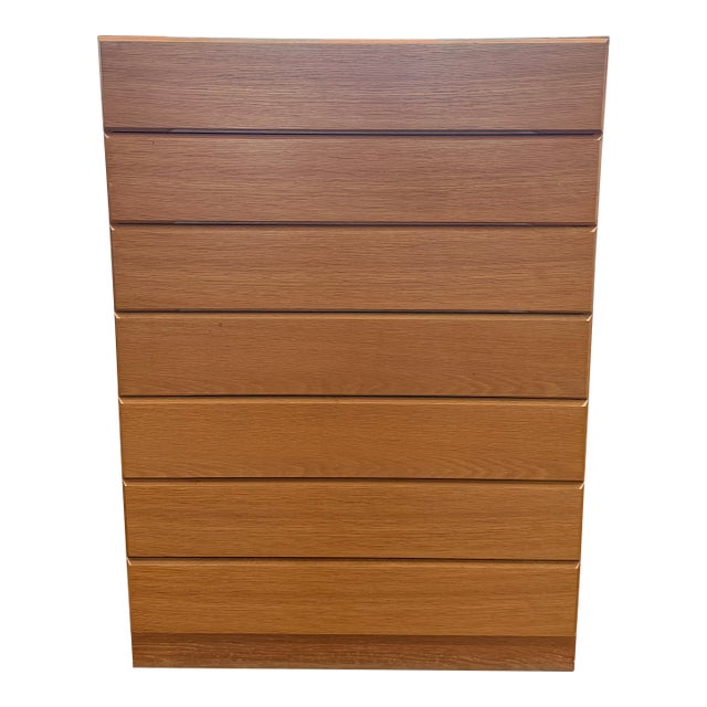 1970s Authentic Danish Modern Teak 7-Drawer Tallboy Chest by Vitze's Mobelfabrik, Denmark For Sale
