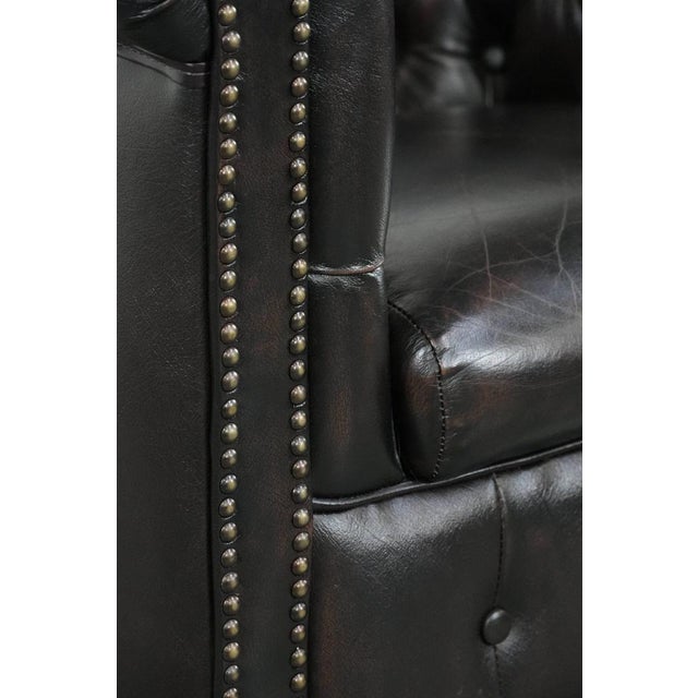 Chesterfield Club Chair in Cowhide Leather For Sale - Image 13 of 15