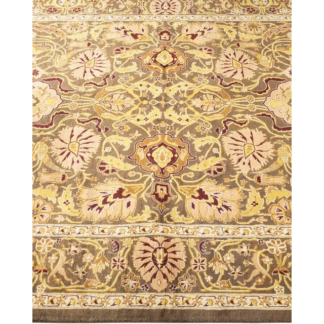 Solo Rugs Mogul, One-of-a-Kind Hand-Knotted Area Rug in Green, 4' 7" x 7' 2" For Sale - Image 4 of 8