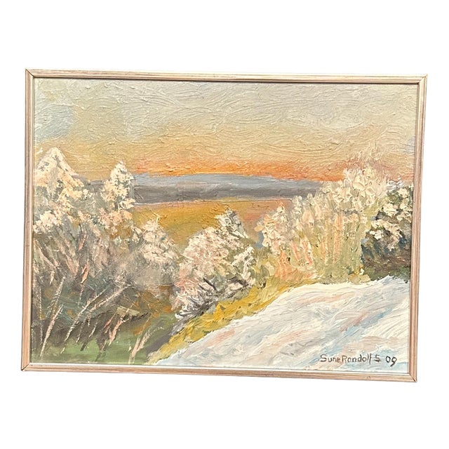 Sune Randolfs, Winter Landscape, 1960s, Oil on Panel, Framed For Sale