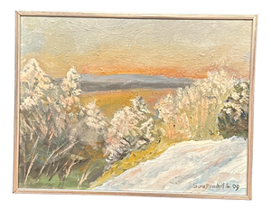 Sune Randolfs, Winter Landscape, 1960s, Oil on Panel, Framed