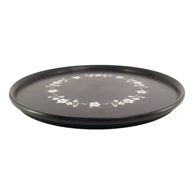 Large Vintage Isolit Tray with Silver Decor by Tiddit Wendt for Perstorp, 1970s For Sale