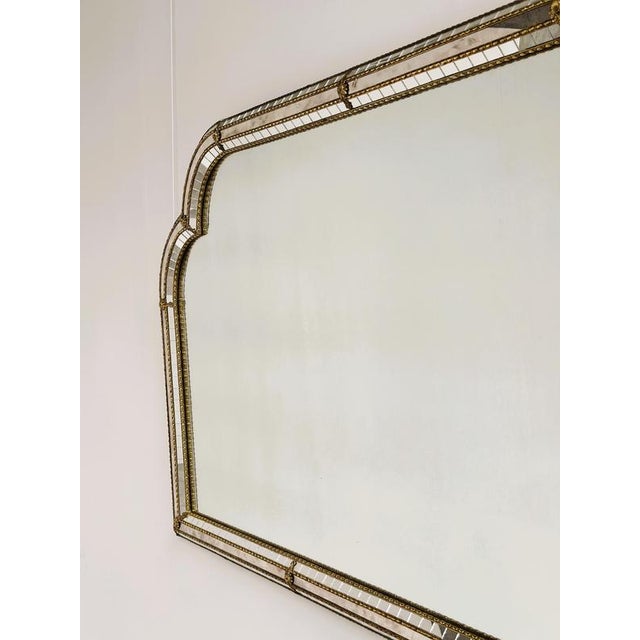 Large Spanish Gilt Brass and Smoked Mirror, 1980s For Sale - Image 10 of 13