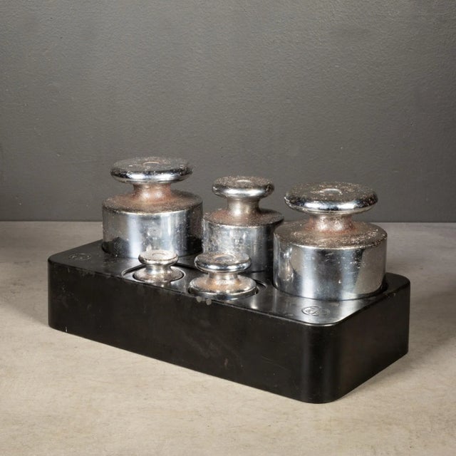 Metal Vintage Chrome and Steel Weights c.1930-1950 For Sale - Image 7 of 10