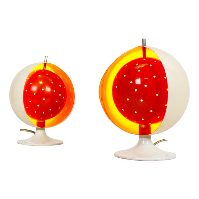 Vintage Eclisse Table Lamps by Anvia, Netherlands, 1960s, Set of 2 For Sale