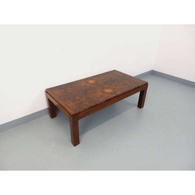 Vintage Rectangular Coffee Table in Elm and Burl, 1970s For Sale - Image 12 of 18